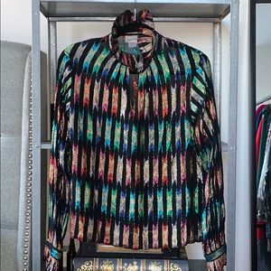 Vintage Lloyd Williams metallic multicolor blouse